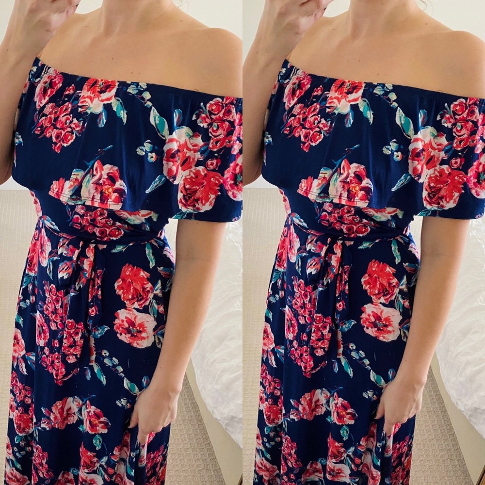 Pinkblush Off The Shoulder Floral Maxi